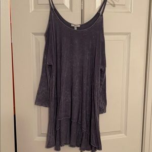 Cold shoulder distressed blouse